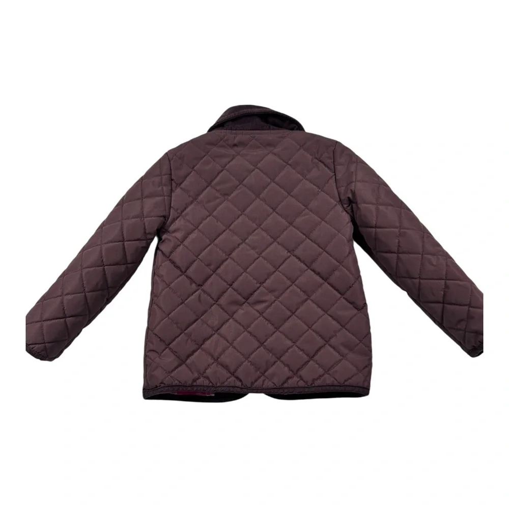 Gymboree Toddler Girls Quilted Jacket Size 4T Brown Plaid Lined Toggle Coat